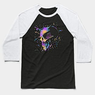 Artistic Colorful Skull Baseball T-Shirt